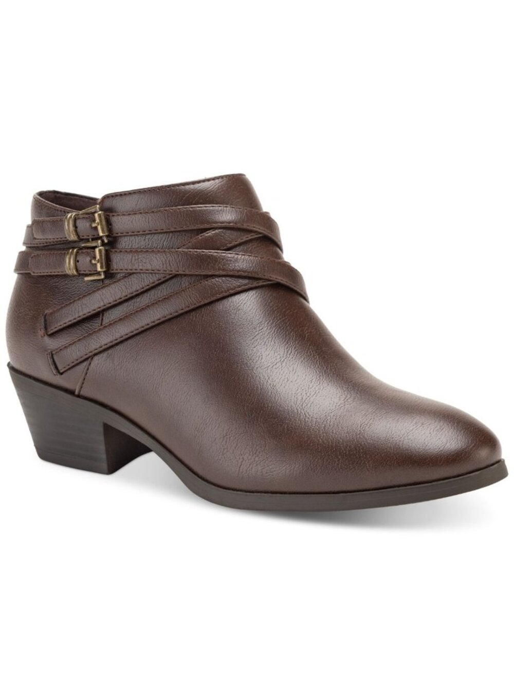 STYLE & COMPANY Womens Round Toe Block Heel Zip-up Booties Brown Size 10M NWB